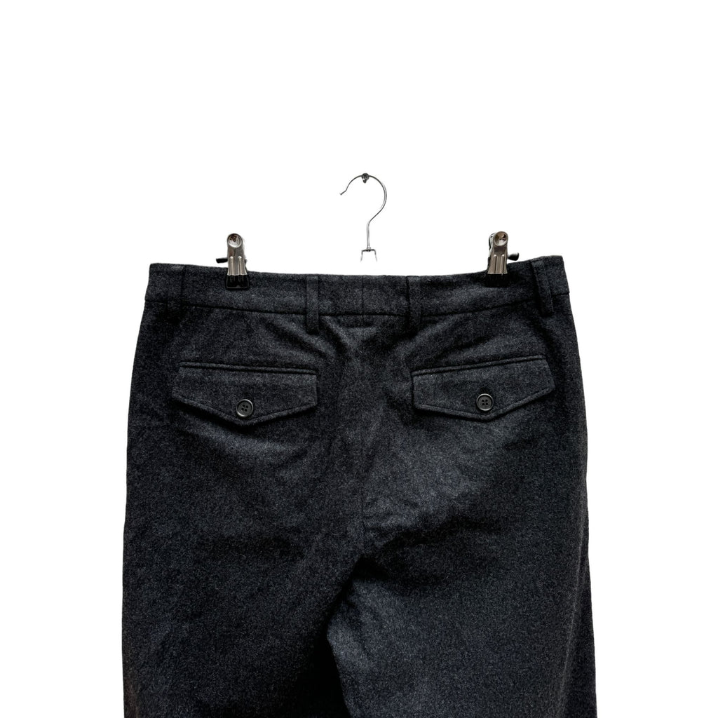 Grey Wool Wide Pants