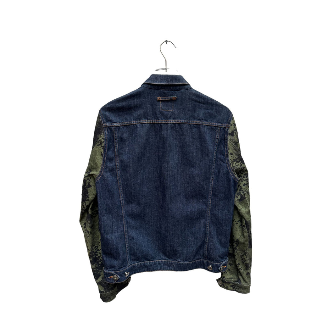 Raw denim Jacket + Camo Sleeves  Type 2 fit