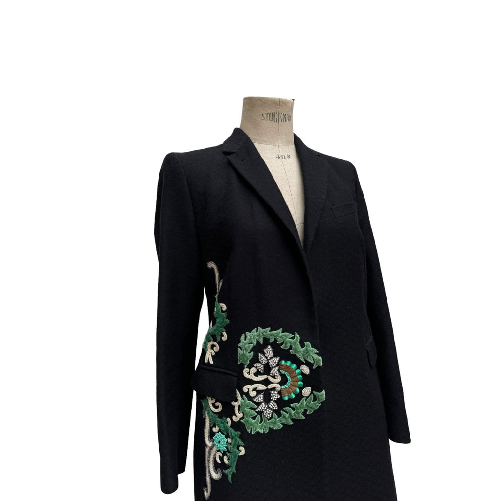 SS 2010 Black Wool Cotton Jewelry Coat