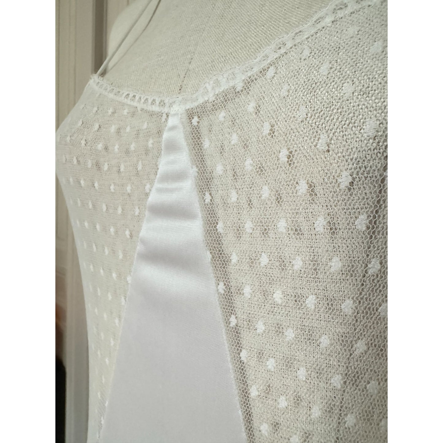 1980s White Nylon Slip Dress