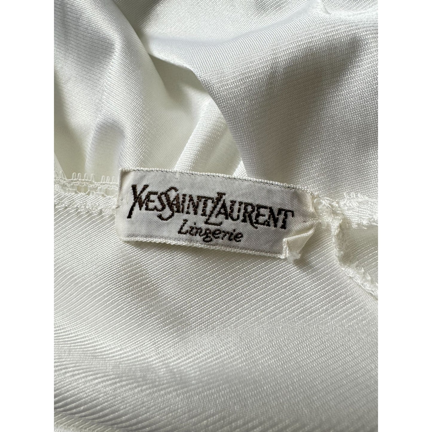 1980s White Nylon Slip Dress