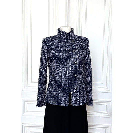 Navy & White Tweed Jacket