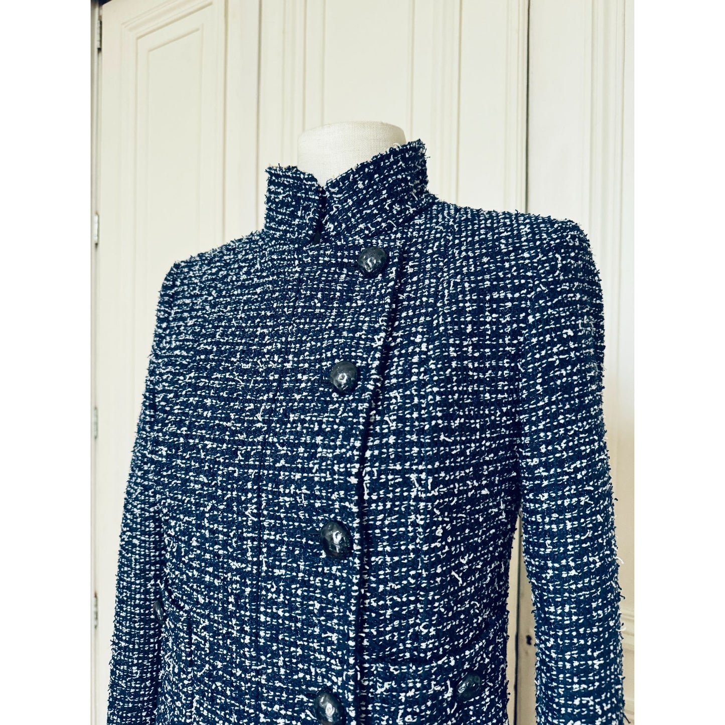 Navy & White Tweed Jacket