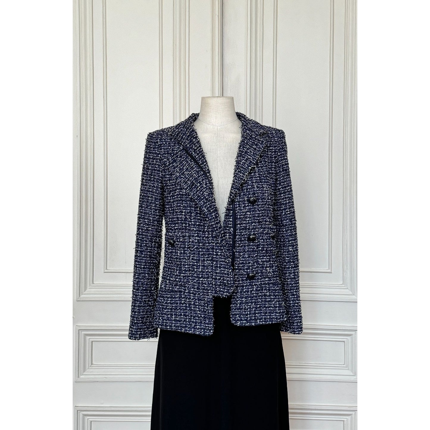 Navy & White Tweed Jacket