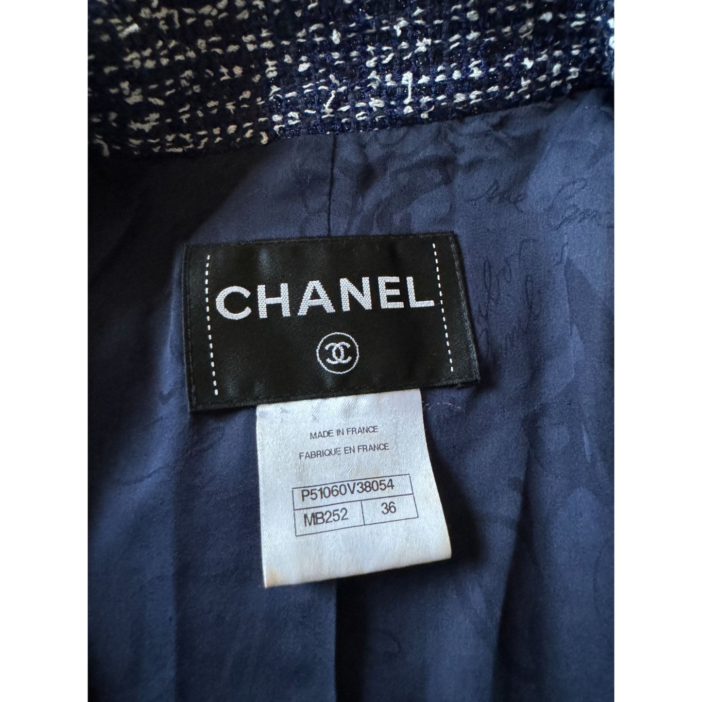 Navy & White Tweed Jacket