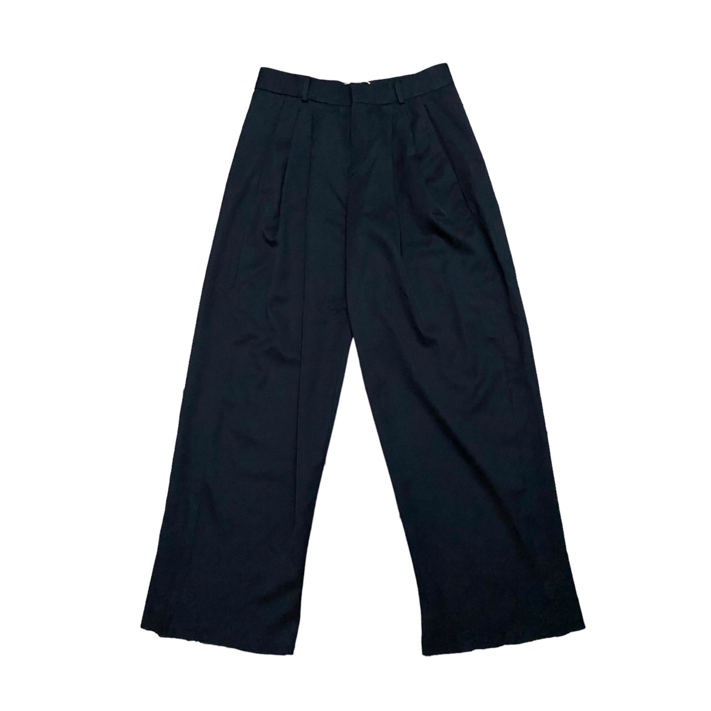 SS 2017 High Waist Black Wide Wool Pants  Size 34 US 25