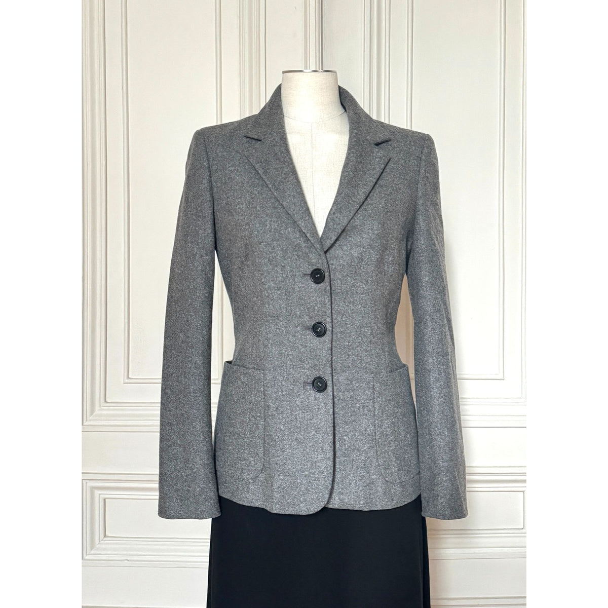 2013 Grey Virgin Wool Tailored Blazer