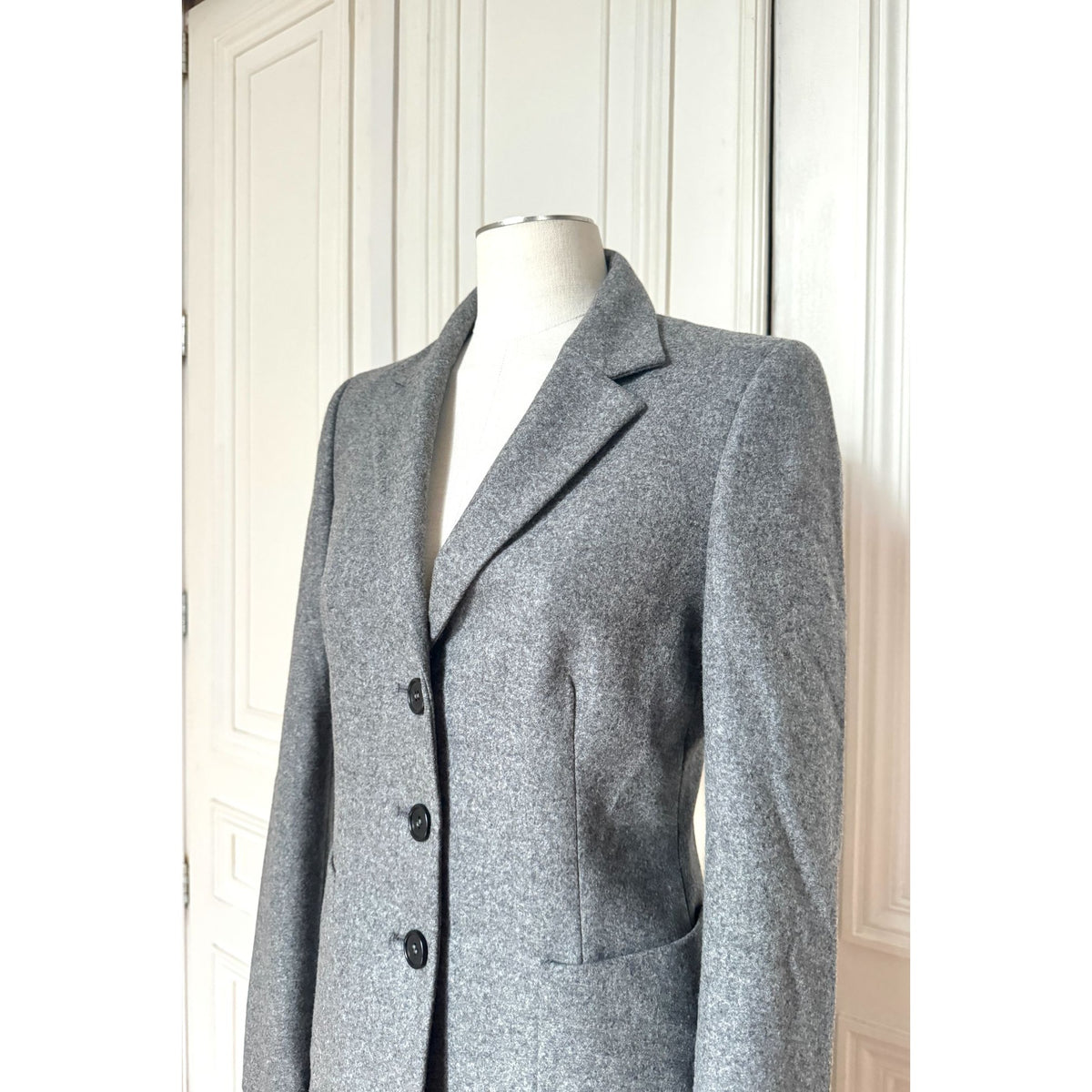 2013 Grey Virgin Wool Tailored Blazer