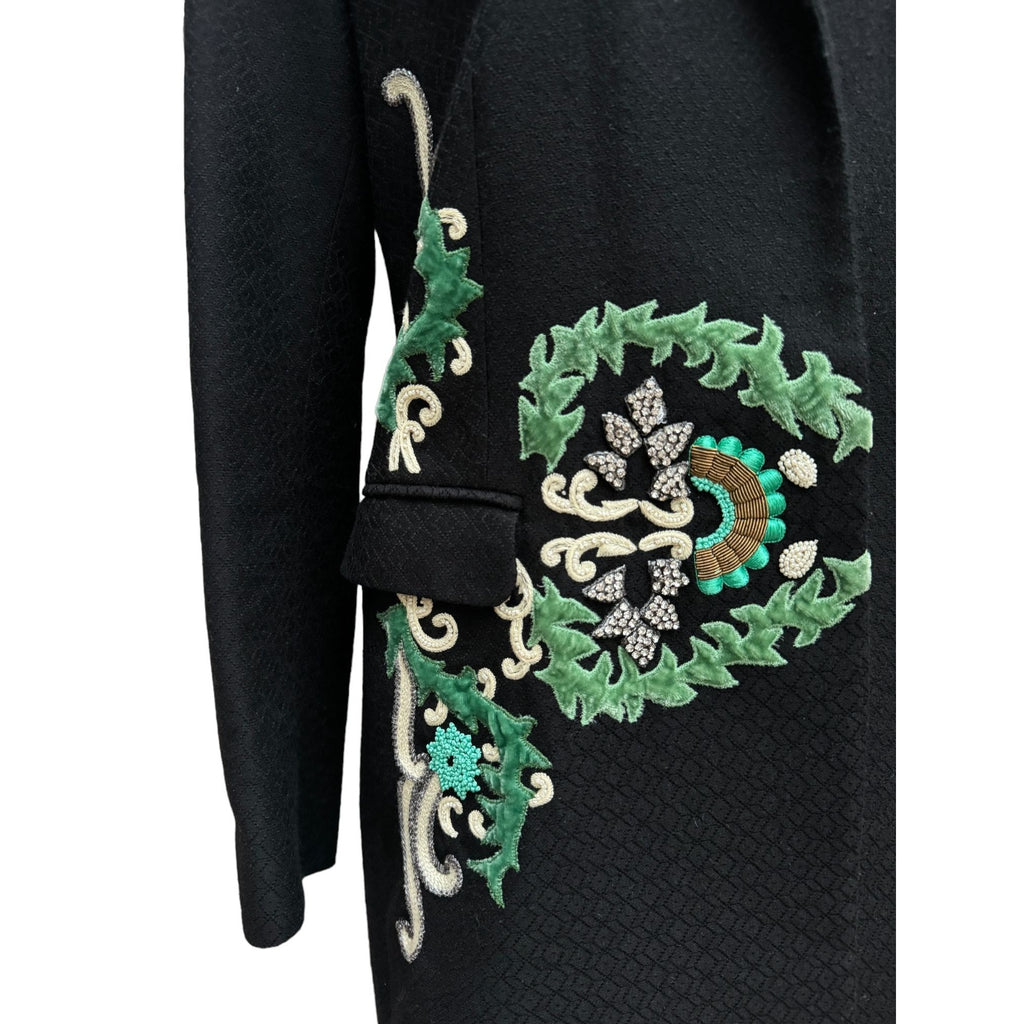 SS 2010 Black Wool Cotton Jewelry Coat