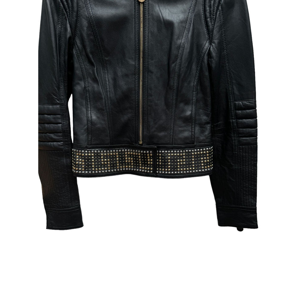 Women's Studded Leather Biker Jacket