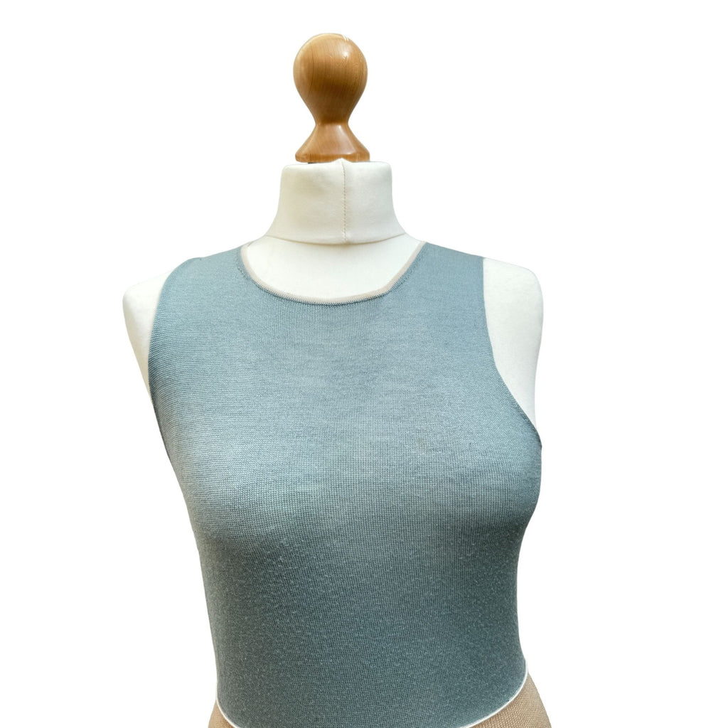 Blue Wool Tank Top