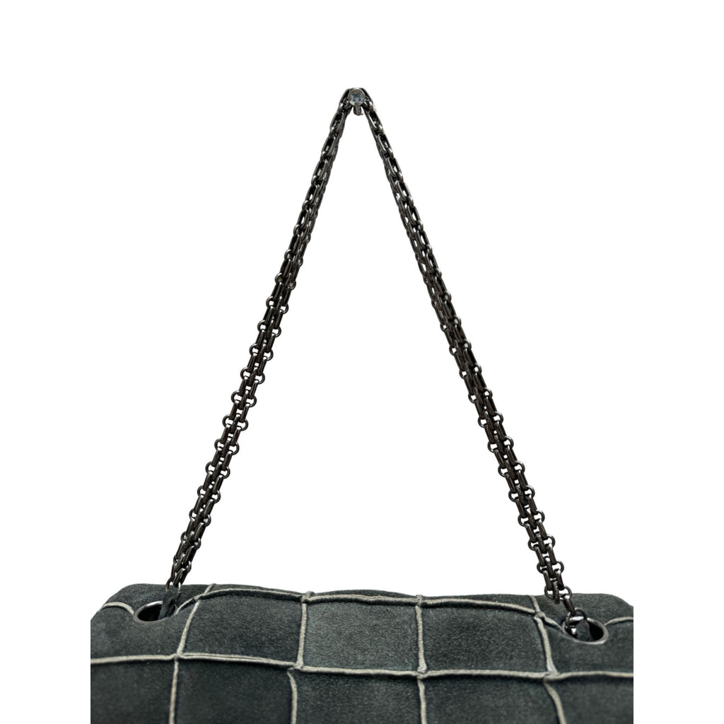 2.55 Grey Suede Leather Bag