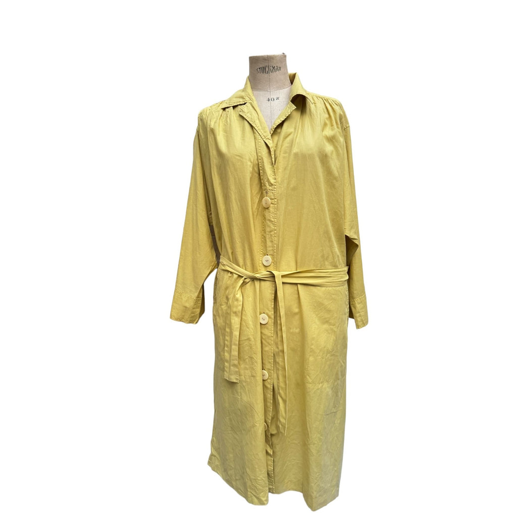 Vintage 1990s Yellow Cotton Summer Coat