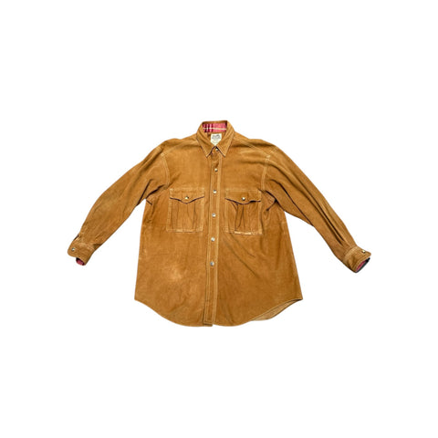 Brown Suede Leather Overshirt