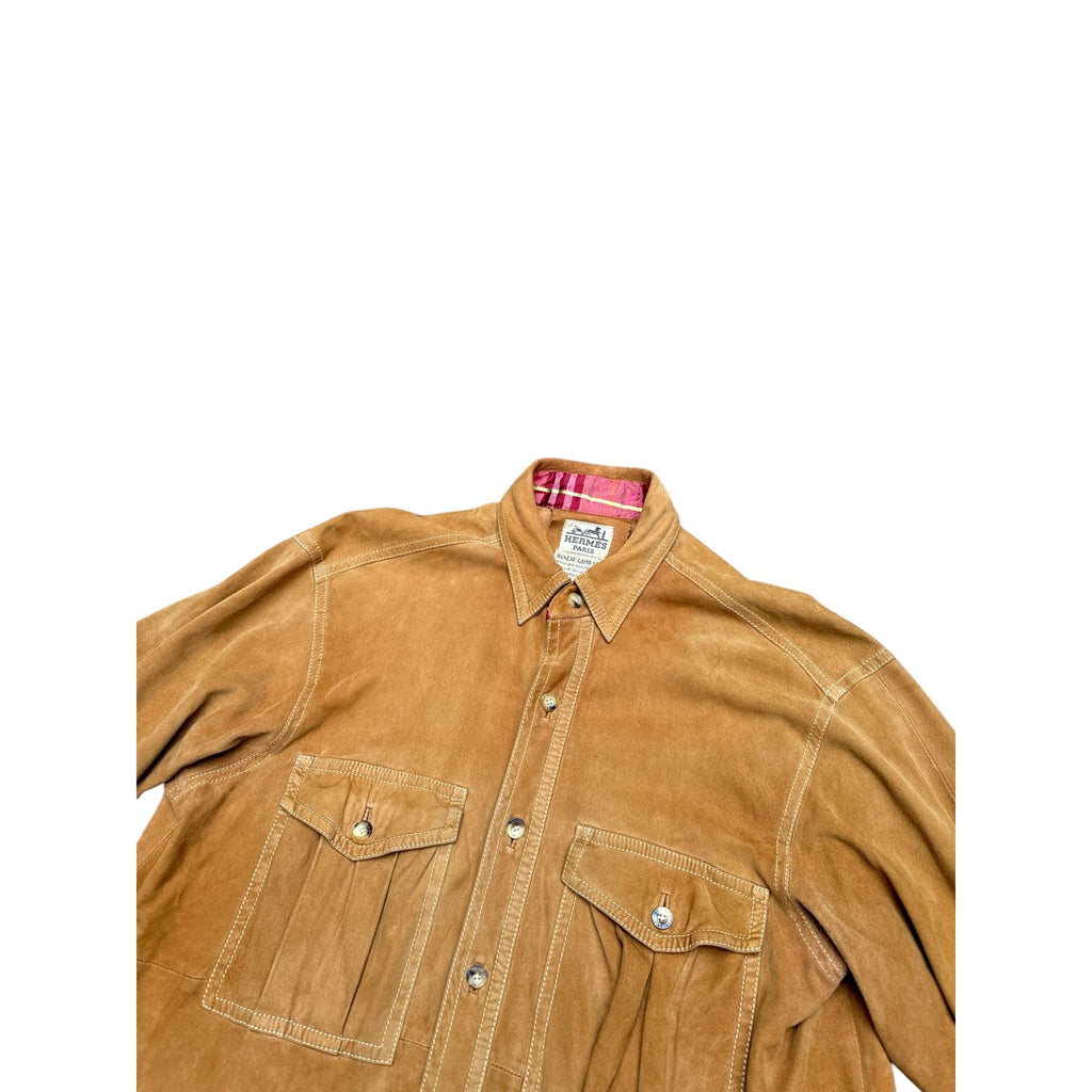 Brown Suede Leather Overshirt