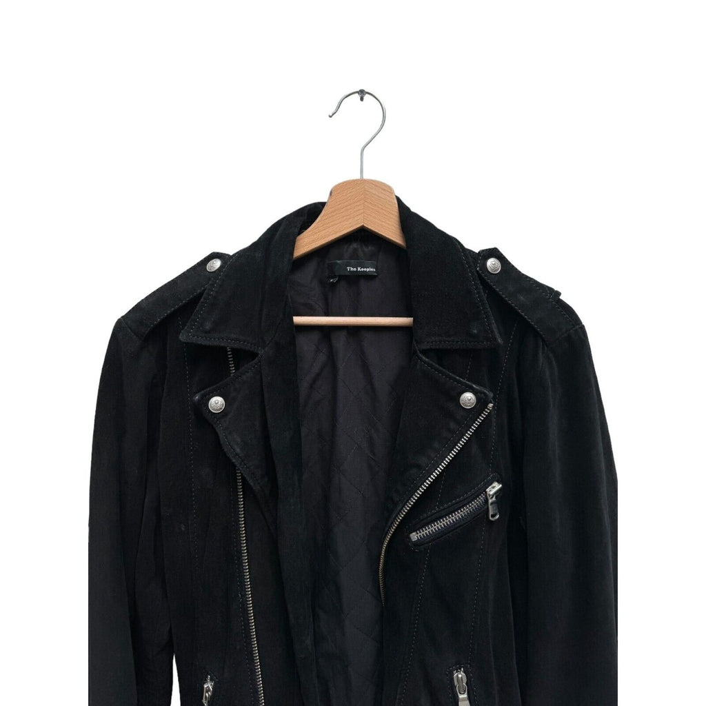 Black Suede Biker Leather Jacket