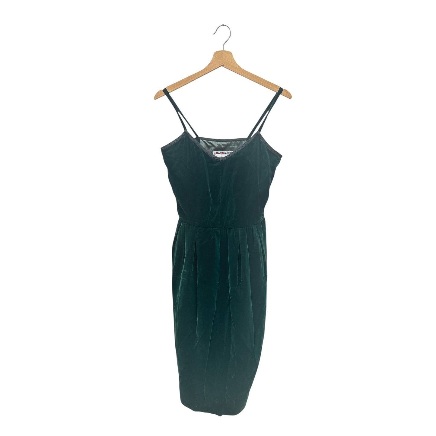 1970s Emerald Velvet Dress Size 34  XS