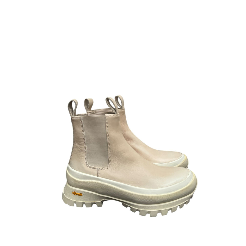 Beige Leather Vibram Boots