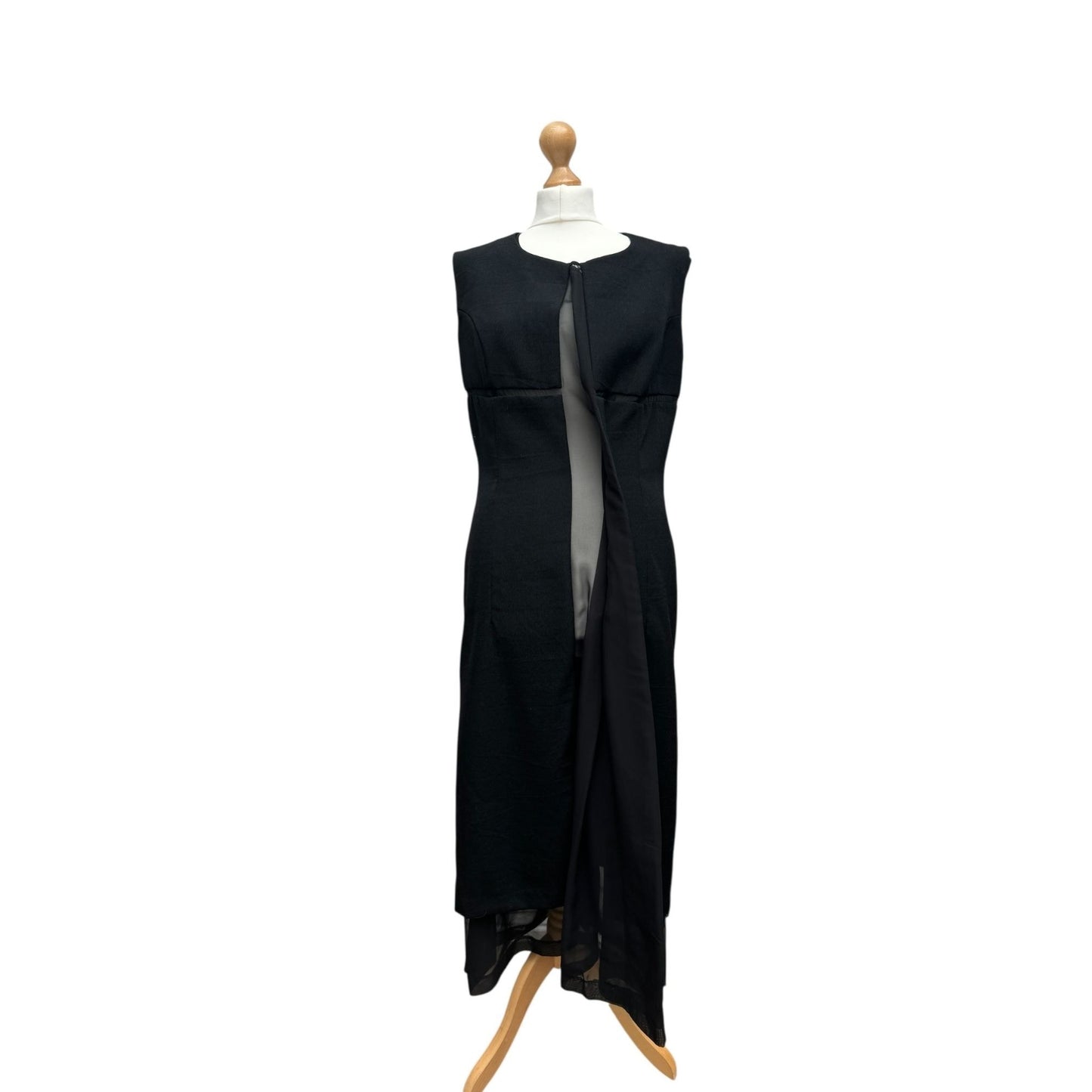 Fall 1997 Runway Wool & Sheer Panel Dress
