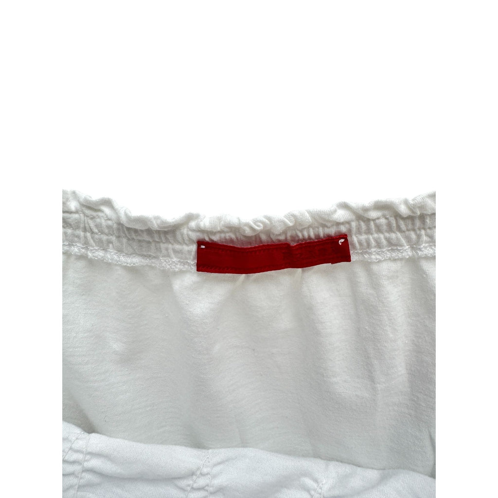 White Cotton Top Puffed Sleeves