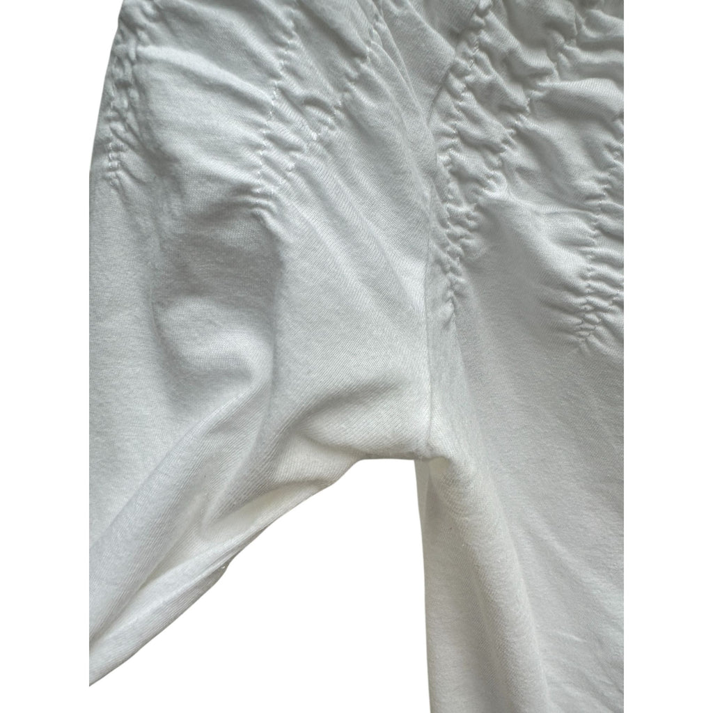 White Cotton Top Puffed Sleeves