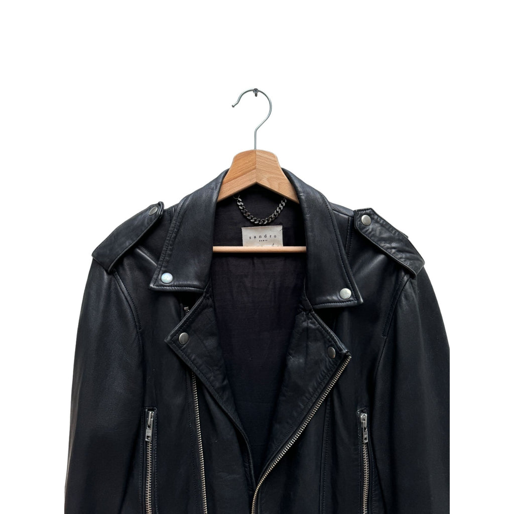 « Thrasher »  Black Biker Leather Jacket 