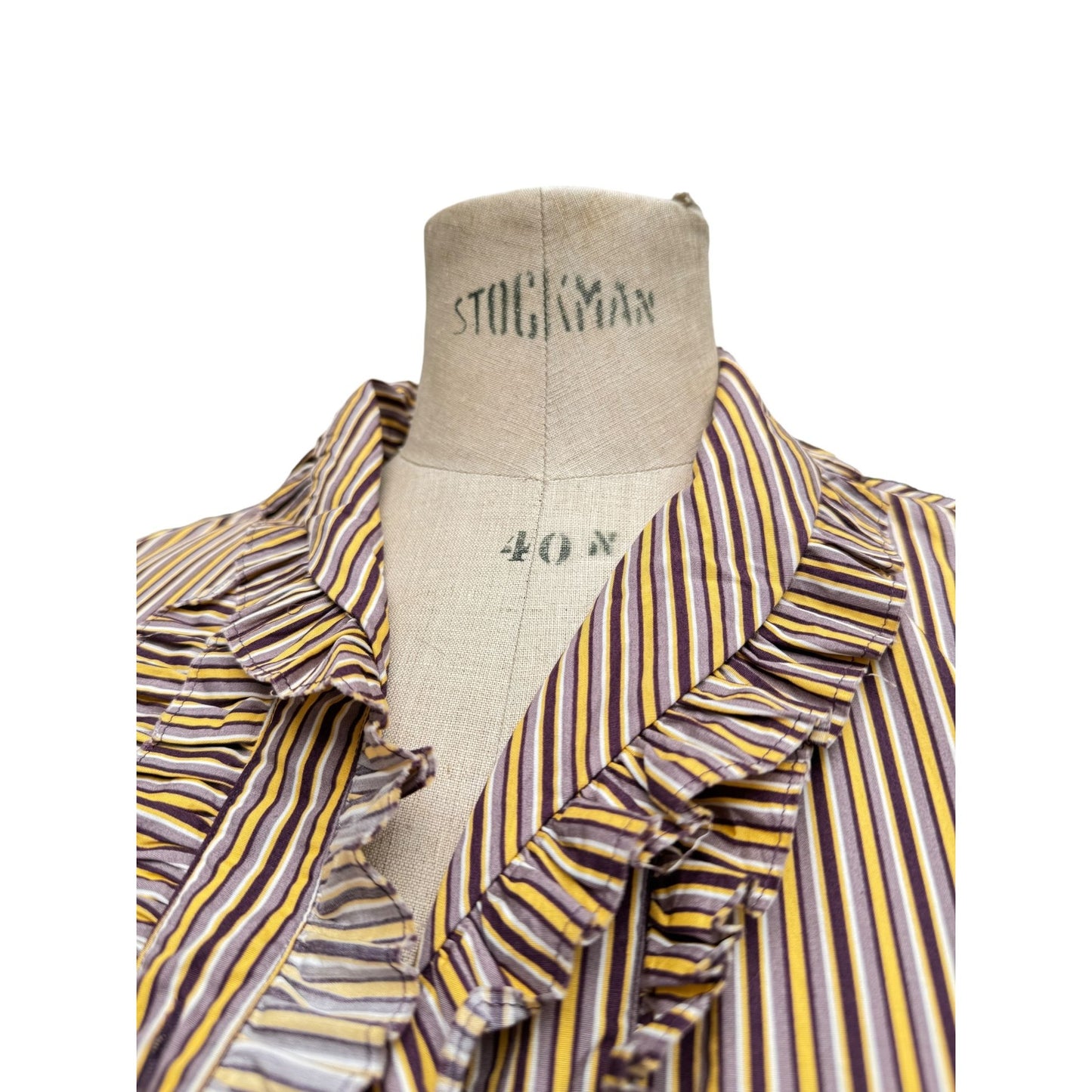Ruffled Striped Collar Shirt