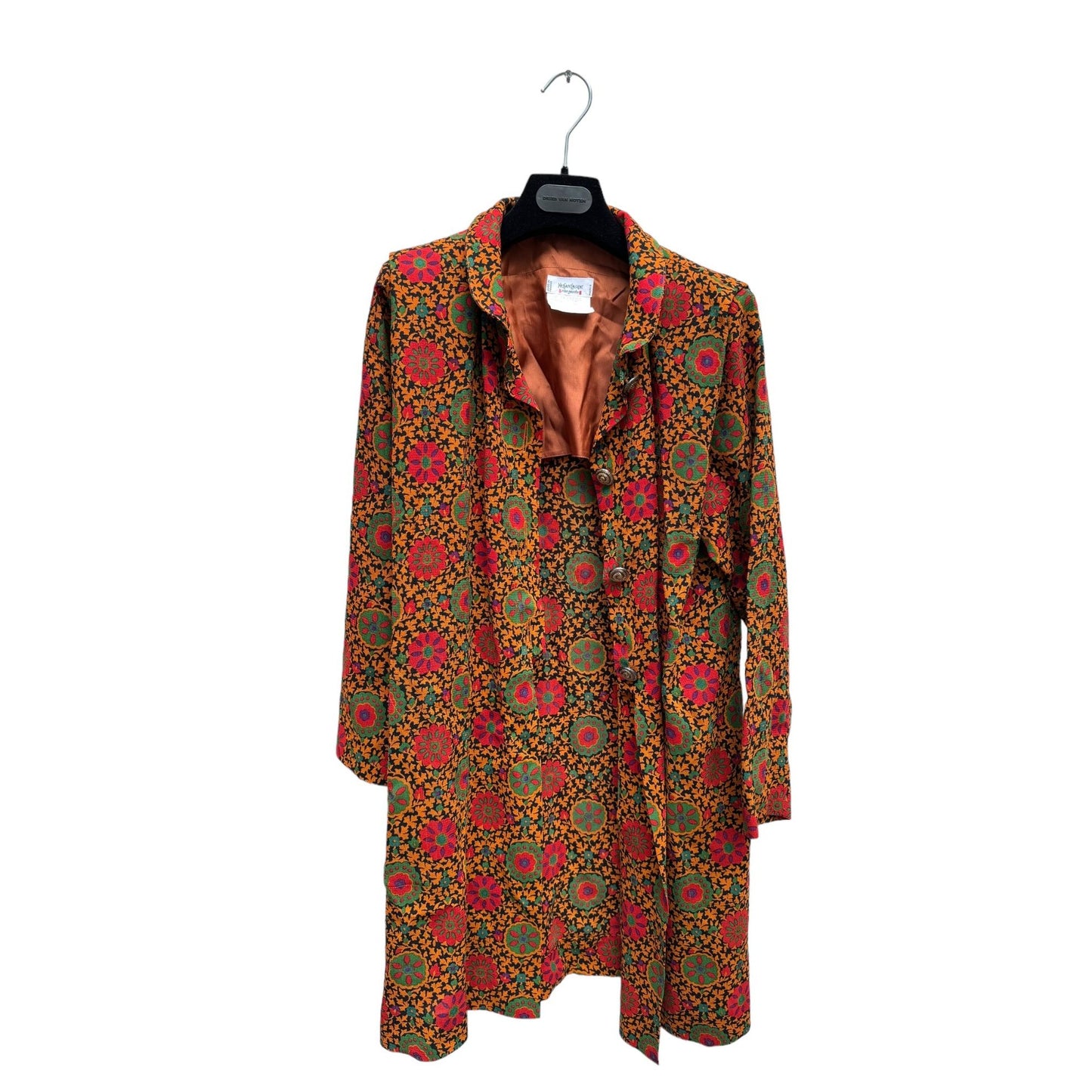 Vintage Winter 1992 Brown Moroccan Printed Coat
