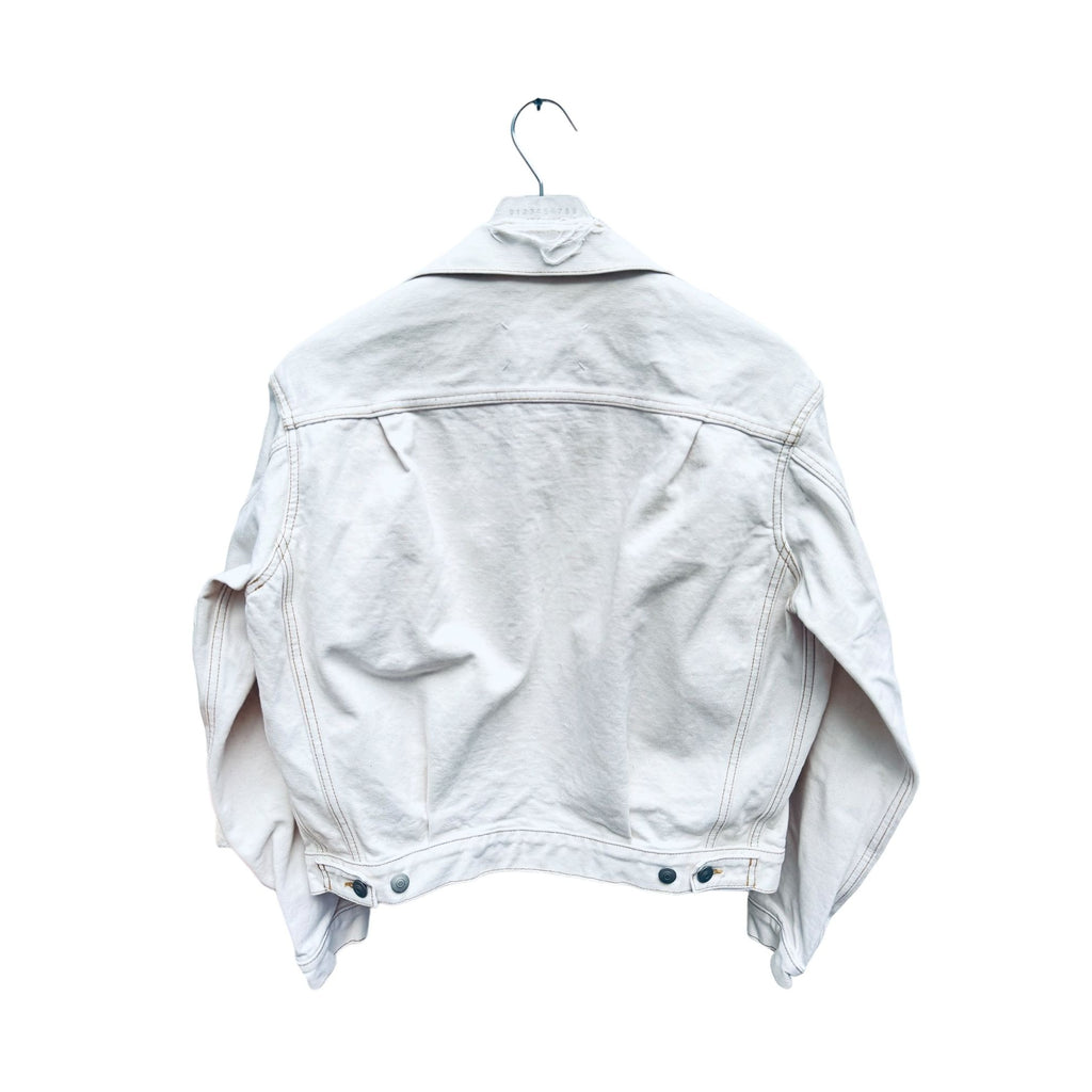 Ripped White Denim Jacket  Size 46 / S  Unisex