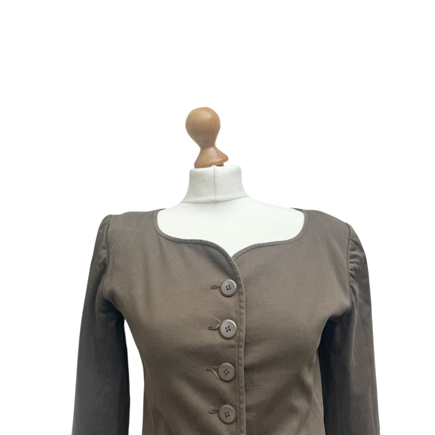 1970s Sculpted Khaki Cotton Blazer