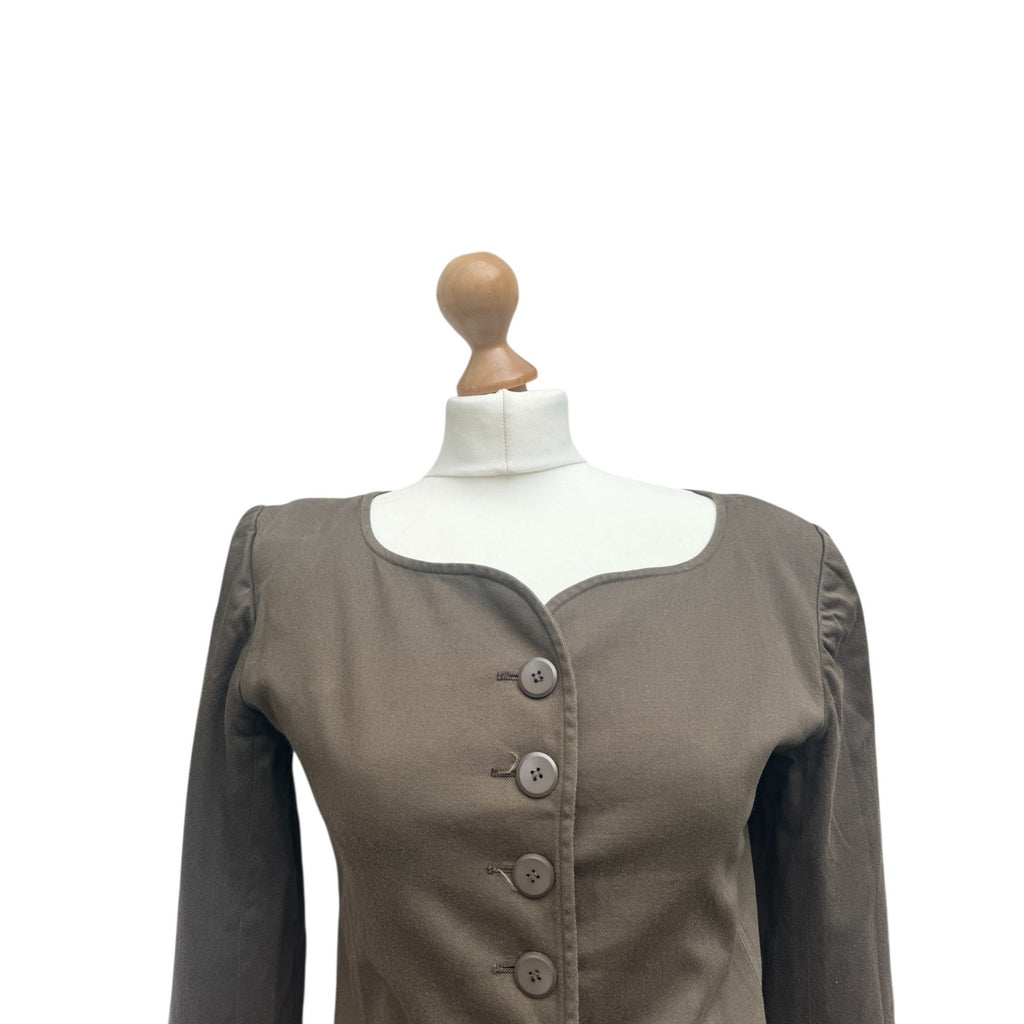1970s Sculpted Khaki Cotton Blazer