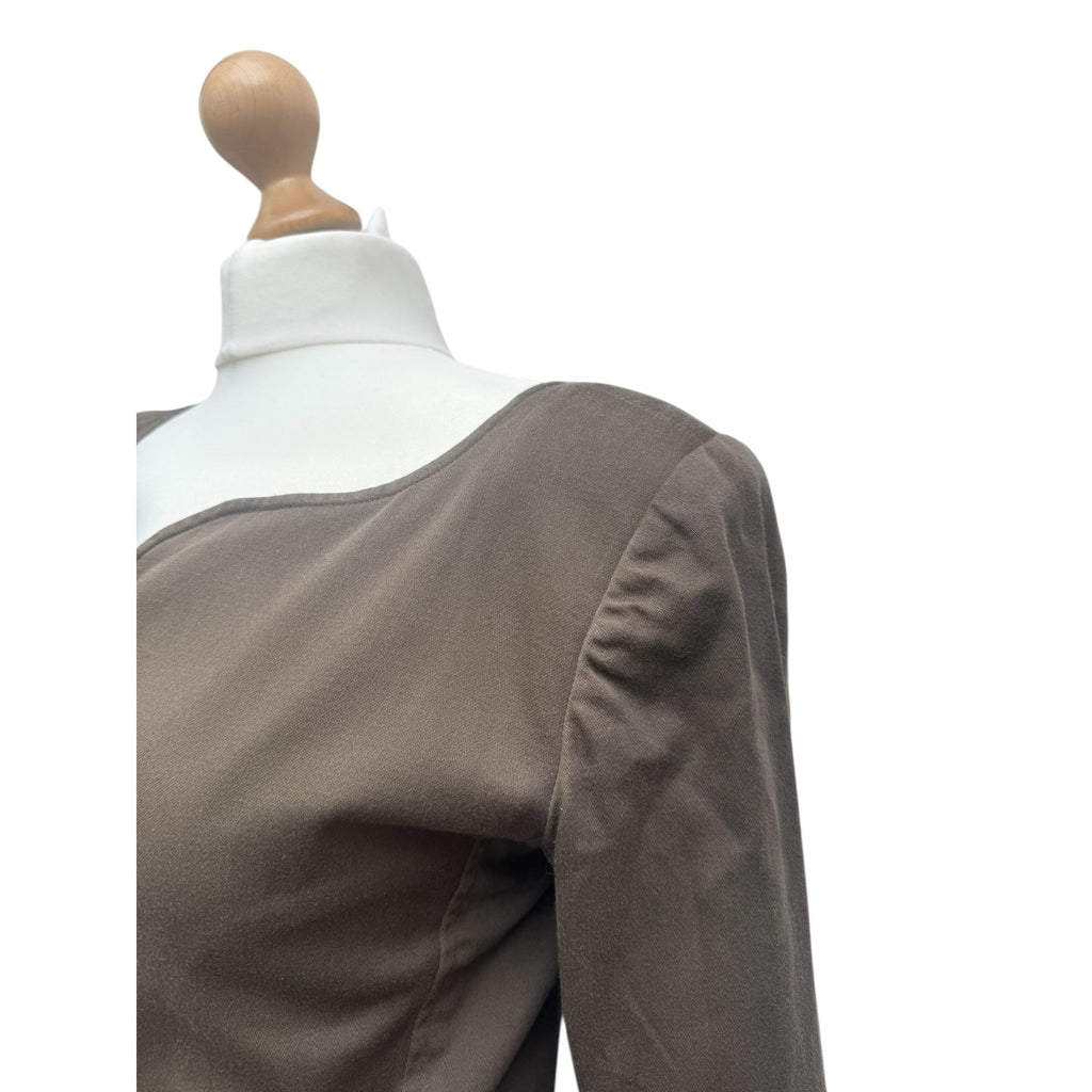 1970s Sculpted Khaki Cotton Blazer