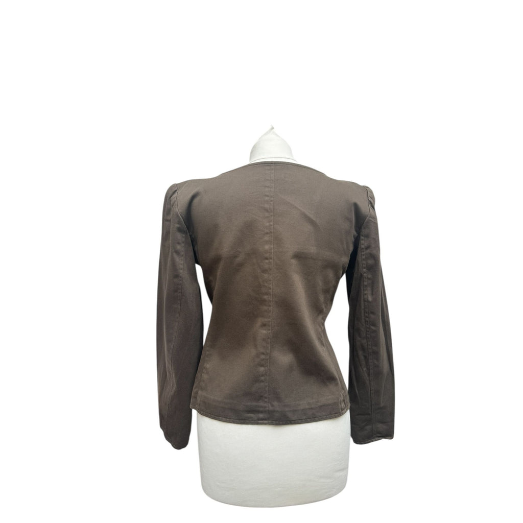 1970s Sculpted Khaki Cotton Blazer