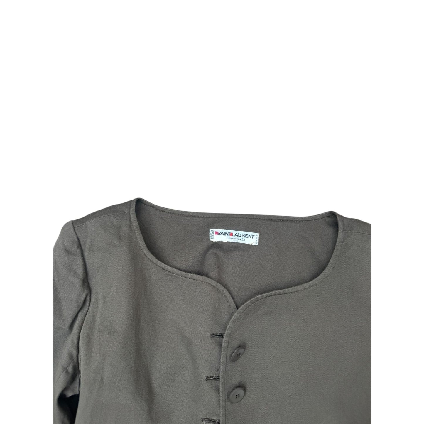 1970s Sculpted Khaki Cotton Blazer