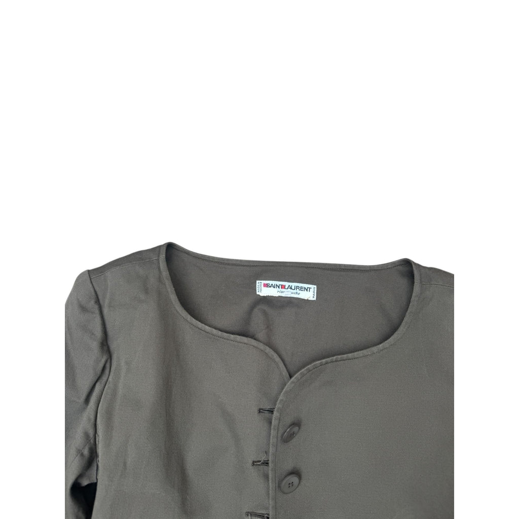 1970s Sculpted Khaki Cotton Blazer