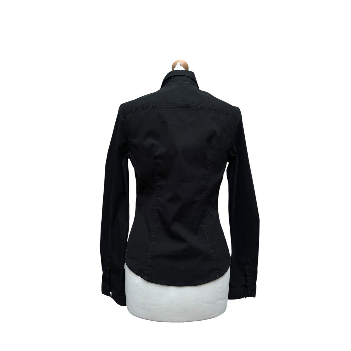 Black Cotton Fitted Shirt