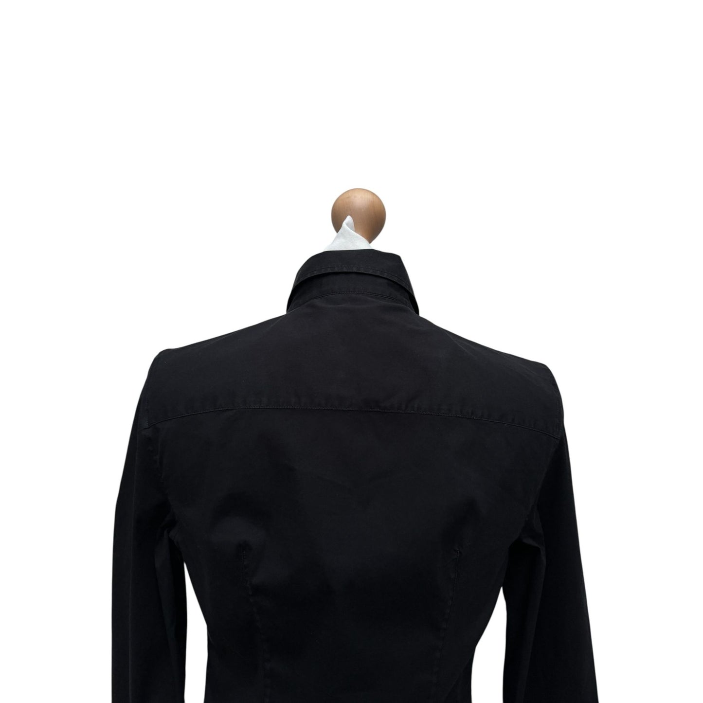 Black Cotton Fitted Shirt