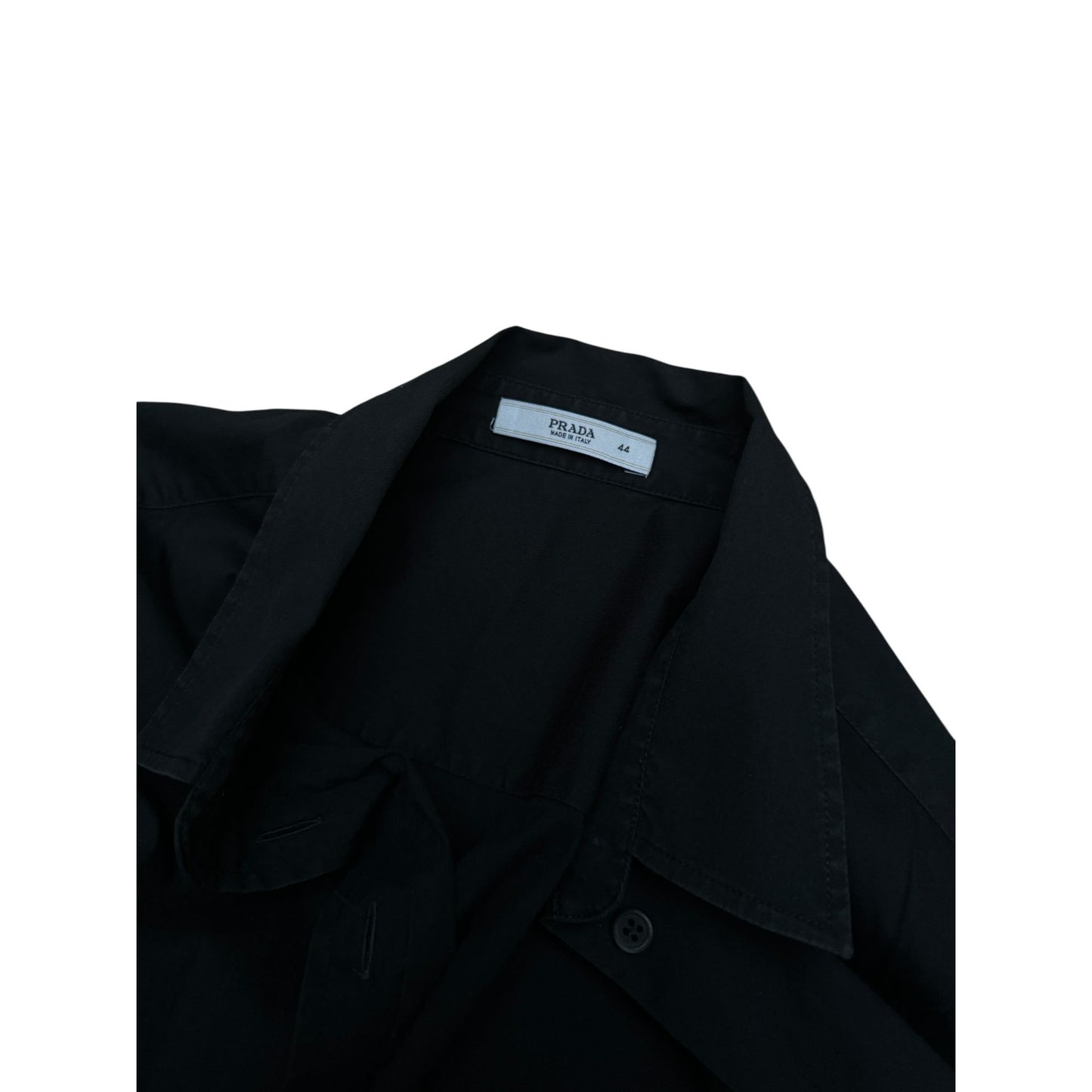 Black Cotton Fitted Shirt