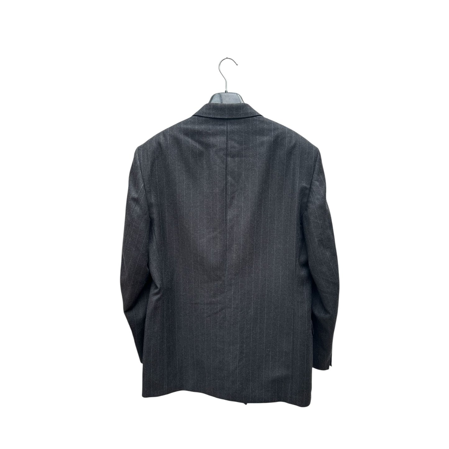 Grey Wool Cashmere Double-Breasted Blazer Jacket