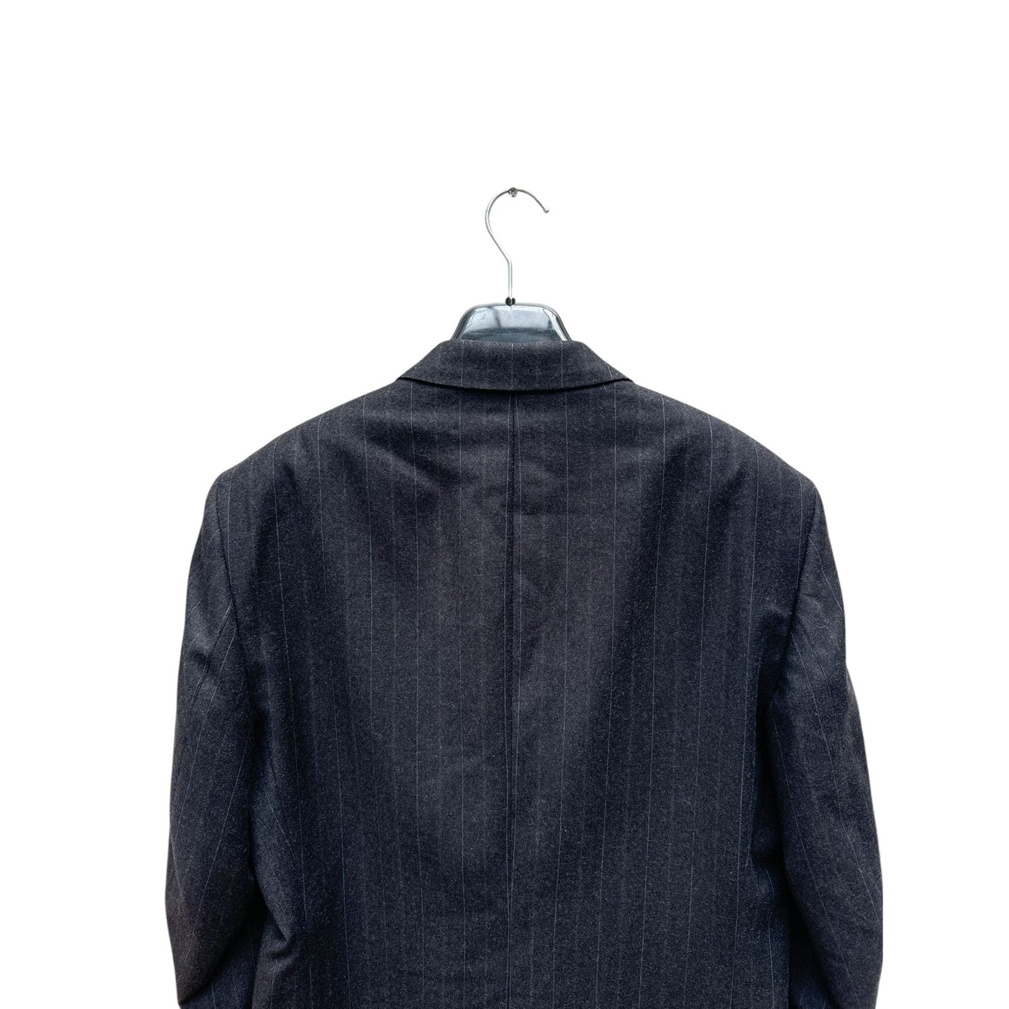 Grey Wool Cashmere Double-Breasted Blazer Jacket