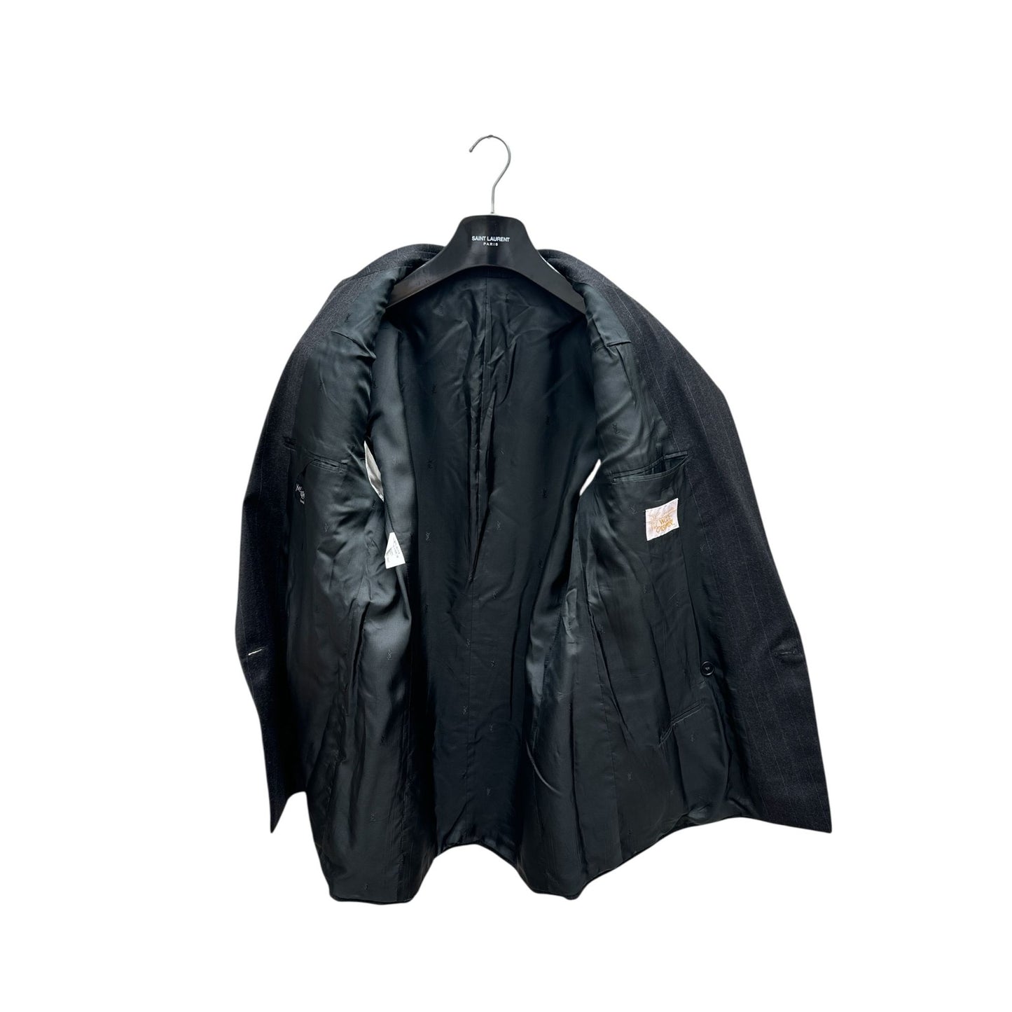 Grey Wool Cashmere Double-Breasted Blazer Jacket