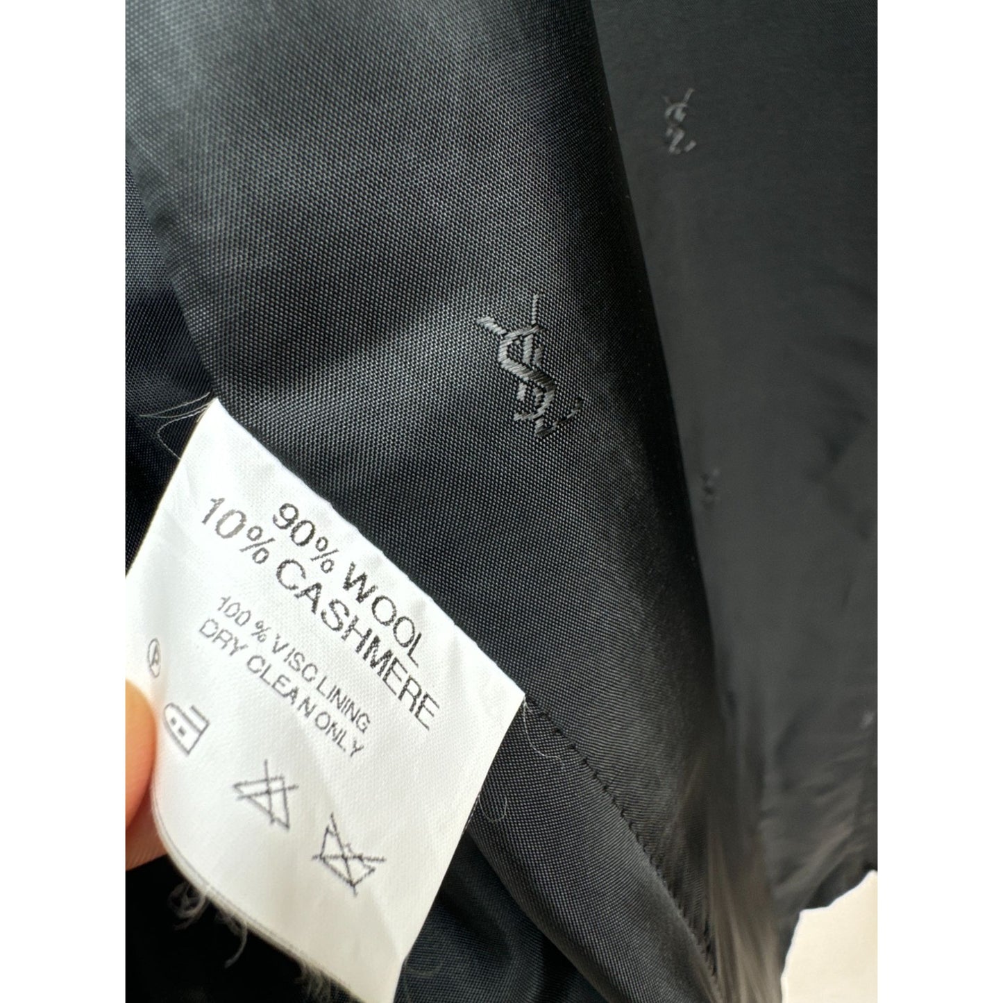 Grey Wool Cashmere Double-Breasted Blazer Jacket