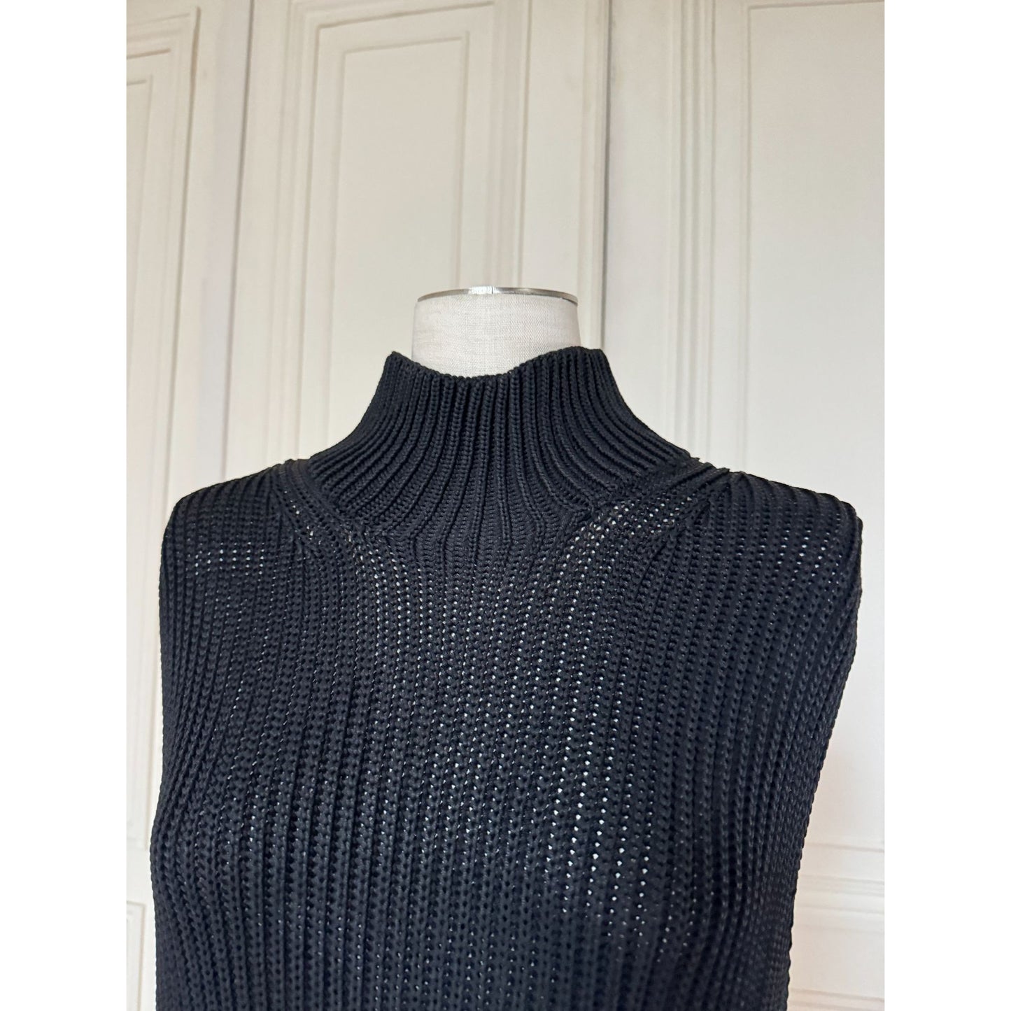 Navy Knitted Sleeveless Dress 