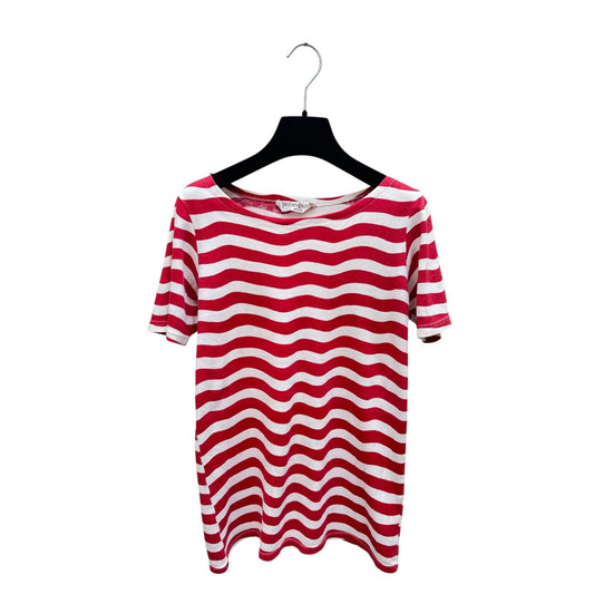 Vintage Red & White Wavy Striped T-Shirt 