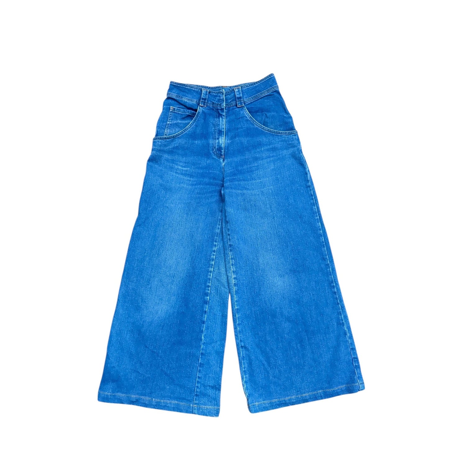 FW 2010 Blue Wide-Leg Denim Jeans