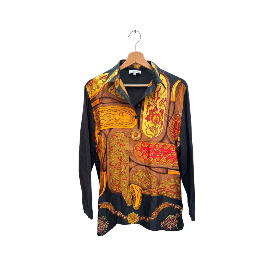 1992 Vintage Silk Cashmere Print Shirt Festival des Amazones