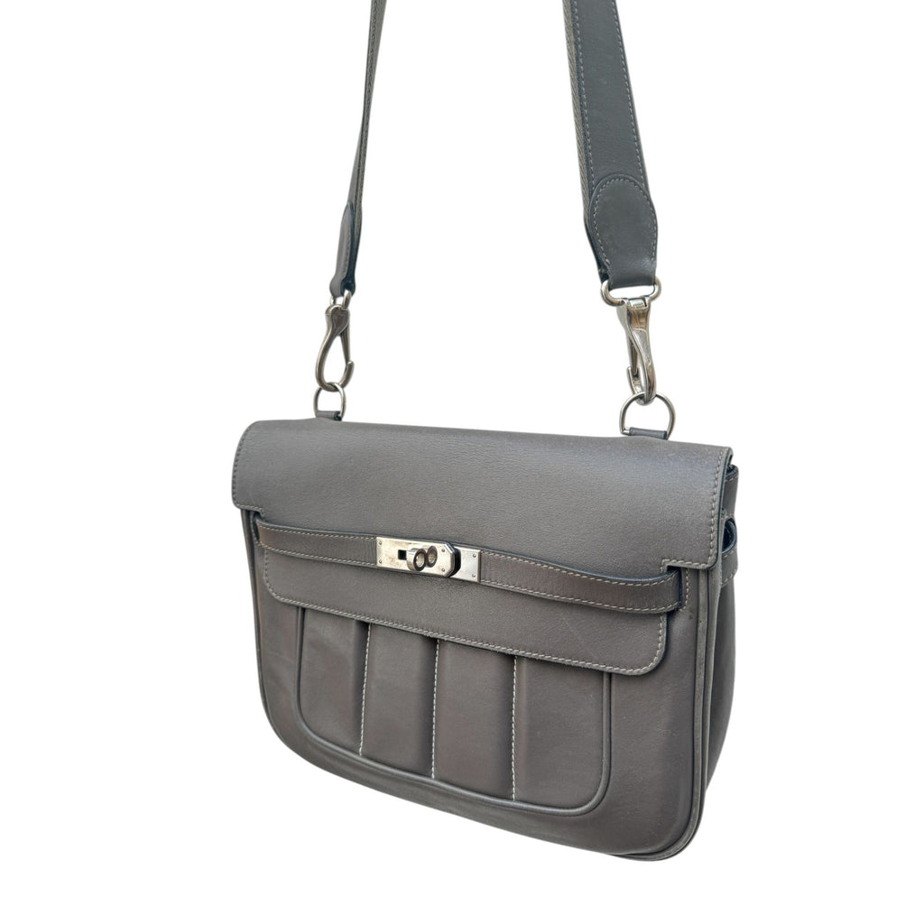 Berline Elephant Grey Leather Bag