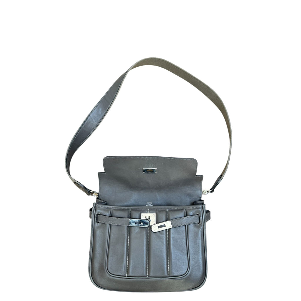 Berline Elephant Grey Leather Bag