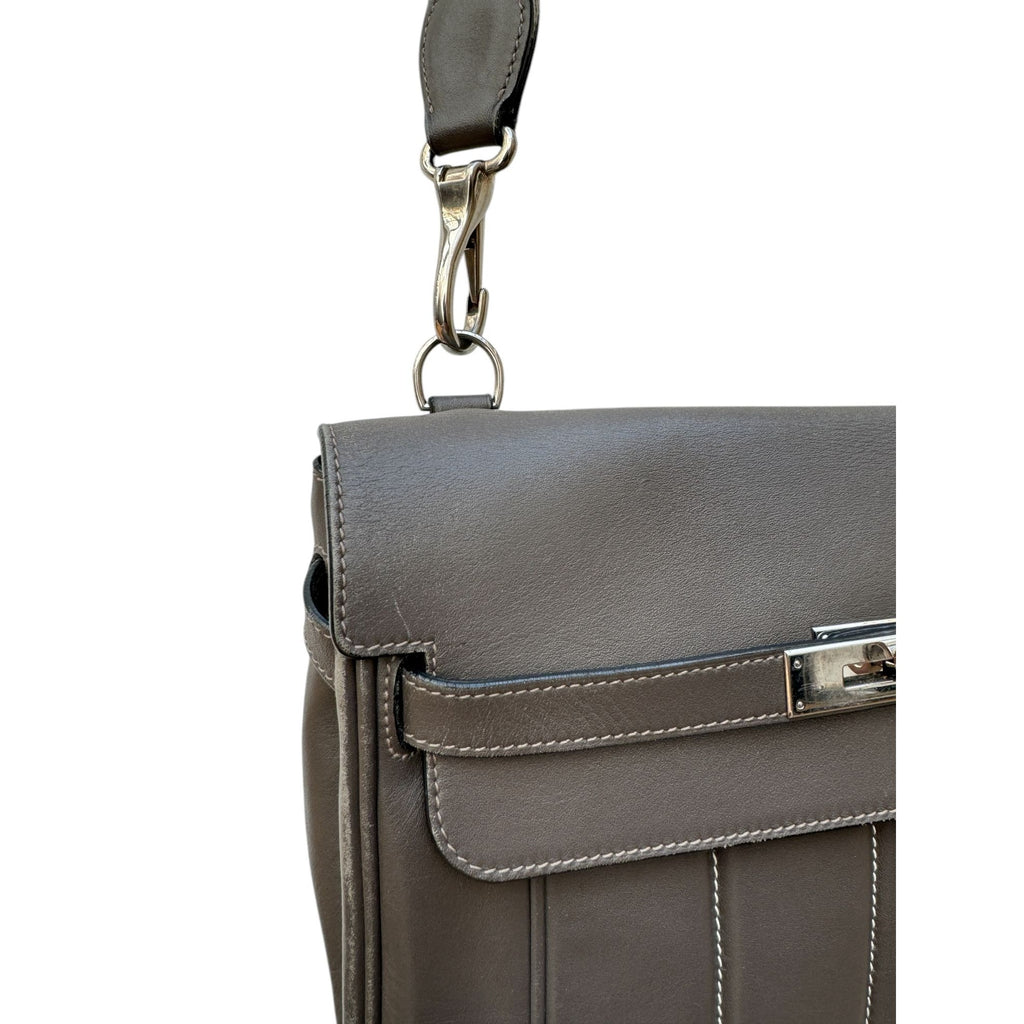 Berline Elephant Grey Leather Bag