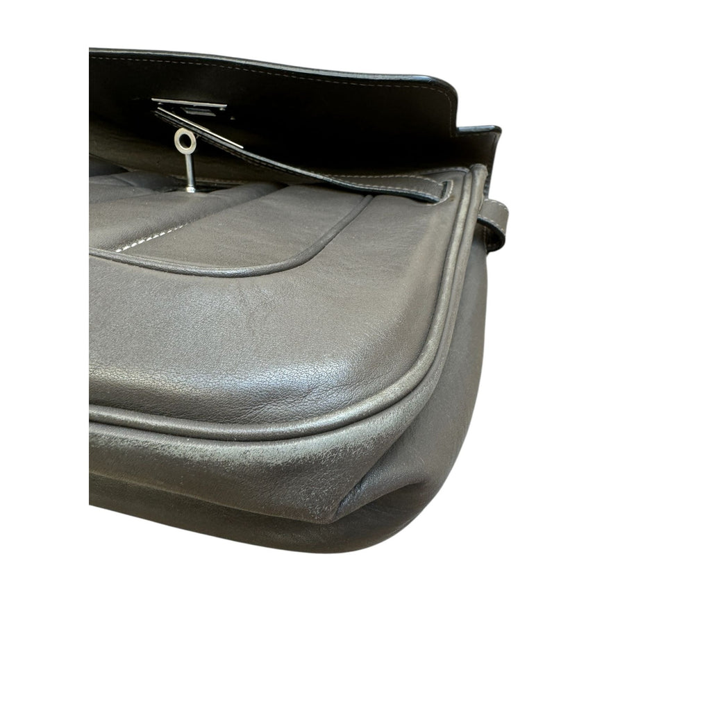 Berline Elephant Grey Leather Bag